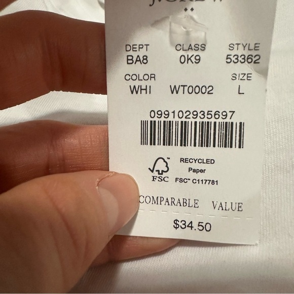 J crew Cotton washed jersey tee white - Picture 4 of 4